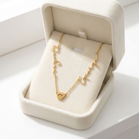 Collar personalizado con dos nombres y Pawprint Charm
