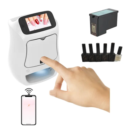 Wireless Nail Printer with WiFi and Bluetooth for Coloring and Spray Painting, Commercial Use with Automatic Drying Function