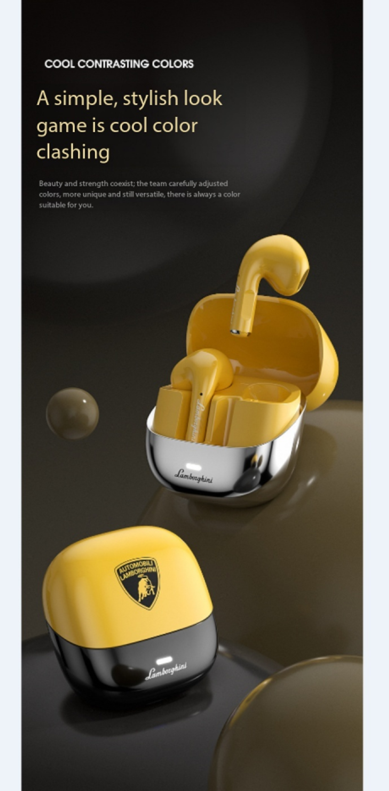 Lamborghini T58 Bluetooth wireless earphones, noise-canceling in-ear type with high sound quality