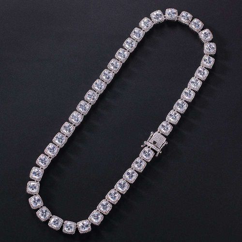 Round double-layer alloy light luxury style Cuban personality necklace collarbone sexy disco outfit