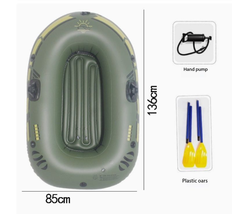 New inflatable kayak, rubber boat, thickened fishing boat, double-person outdoor hovercraft on water, inflatable PVC boat