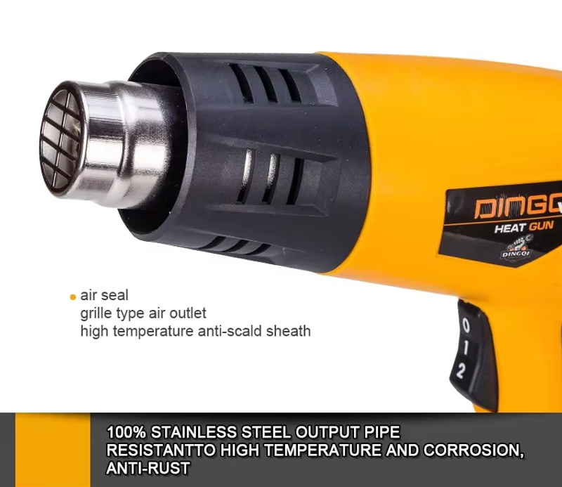 2000W Industrial Electric Heat Gun Dual Temperature Hot Air Blower for Shrink Wrapping Paint Removal and Plastic Welding