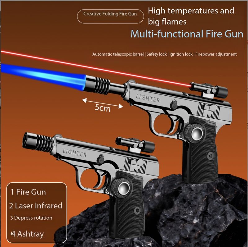 New High-Temperature Large Flame Multi-Purpose Torch, Auto Retractable Nozzle with Safety Lock & Adjustable Flame