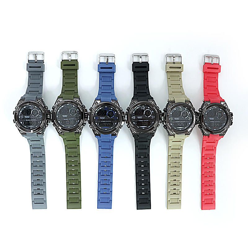 Large Dial Fashion Multi-Function Dual-Display Waterproof Luminous Electronic Watch