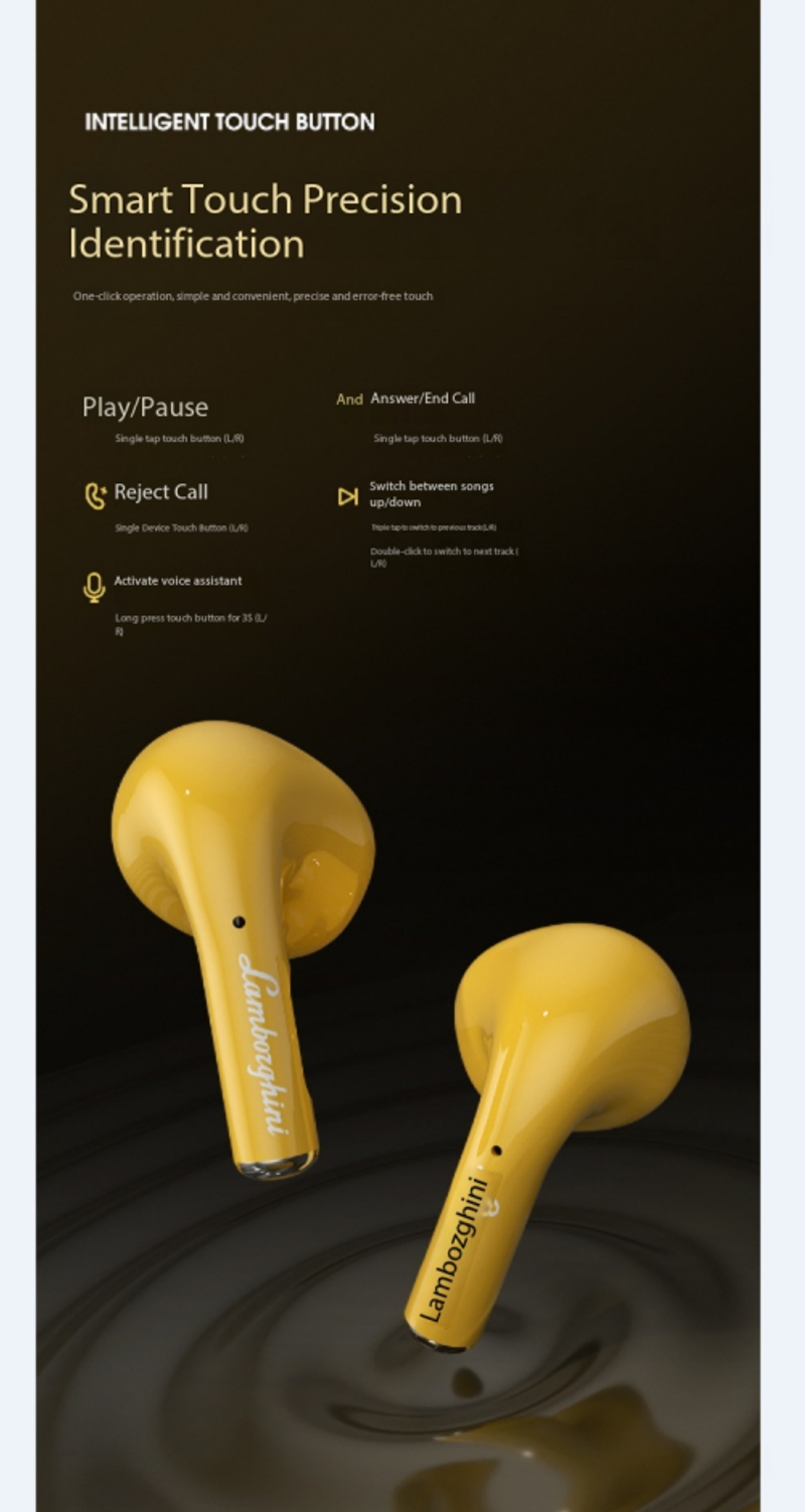 Lamborghini T58 Bluetooth wireless earphones, noise-canceling in-ear type with high sound quality