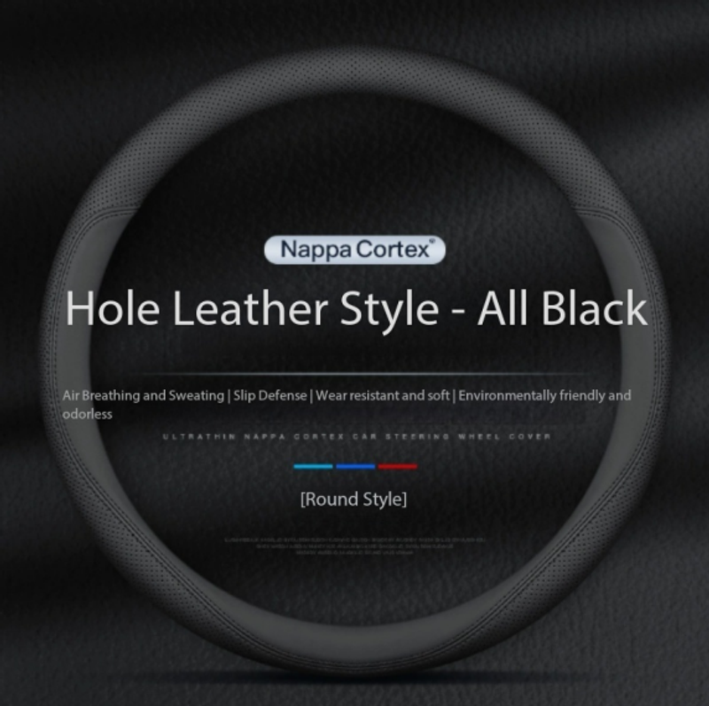 Genuine Leather Steering Wheel Cover for Nissan, Compatible with 14th Gen Sylphy, Teana, Tiida, Sunny, Qashqai, X-Trail and Kicks