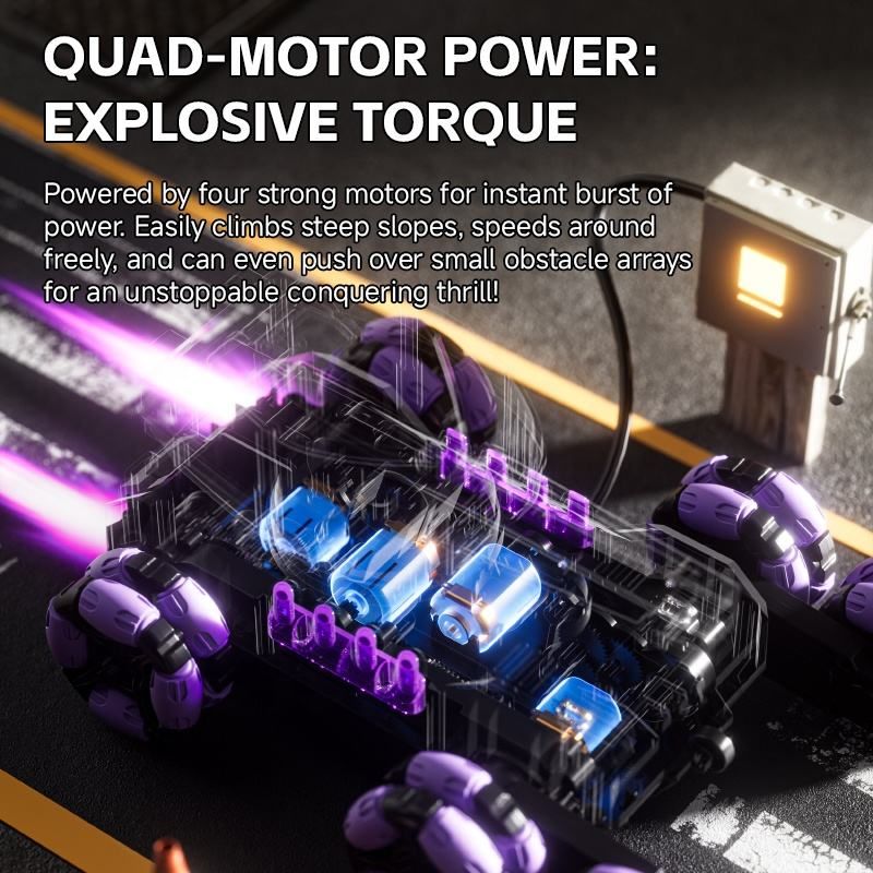 4DRC 8-Wheel Stunt Y13 Remote Control Water Bomb Launching Tank Car, Children's Toy Gesture Induction Off-Road Vehicle