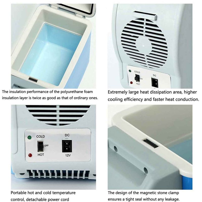 7.5L Car Refrigerator, 12V Car-Mounted Type, Small Car Cooler and Warmer, Electronic Refrigerator, Portable Insulation and Refrigeration, Dual-Use for Car and Home