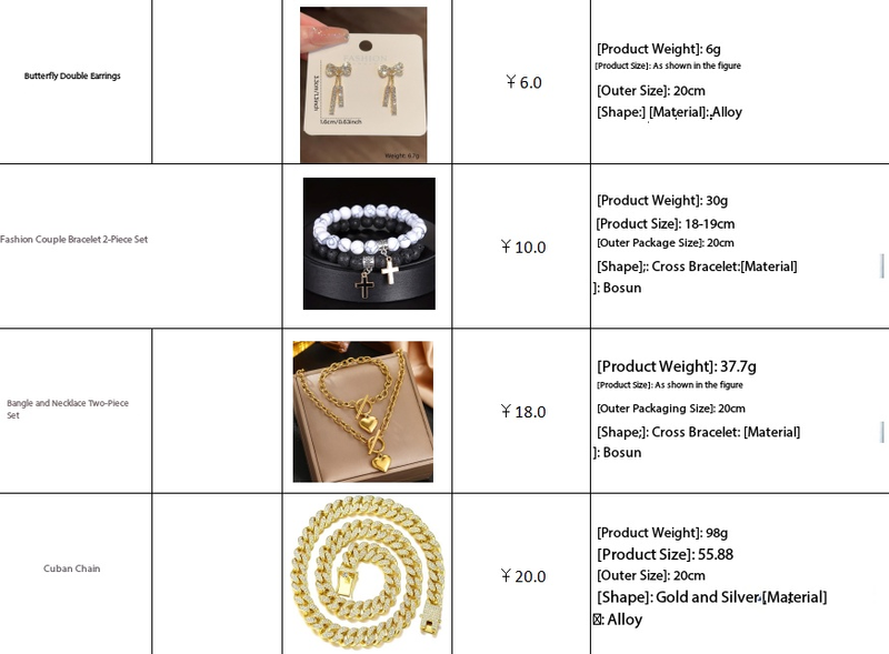 We produce various types of rings, necklaces, bracelets and earrings. Orders are welcome, with a minimum order quantity of 200 pieces.