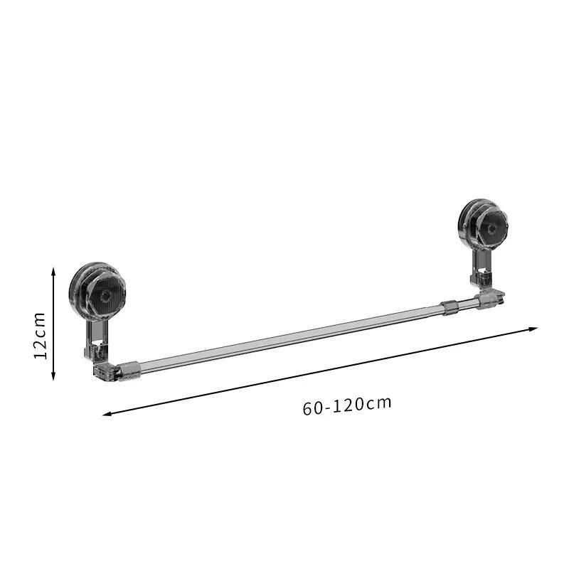 Suction cup towel rack, multi-functional, drill-free, strong wall-mounted bath towel rack, bathroom shelf, telescopic suction cup towel bar