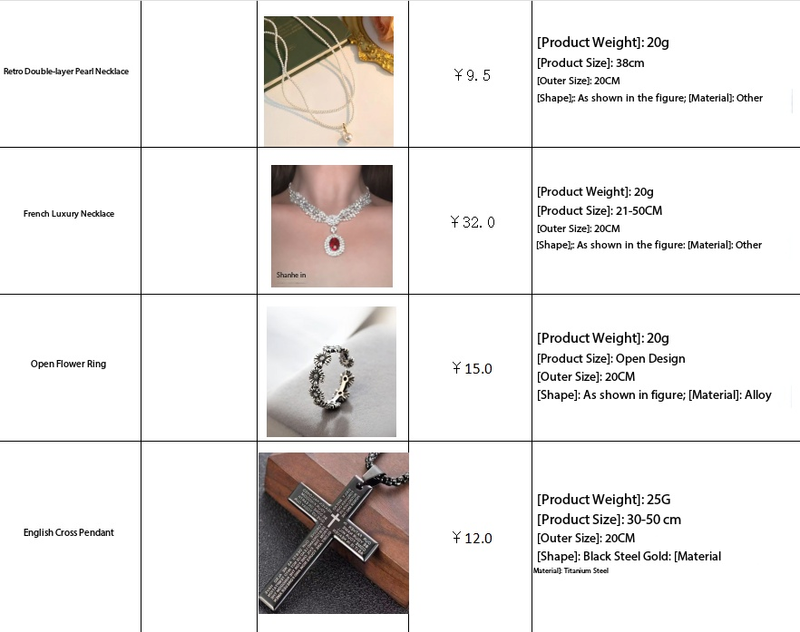 We produce various types of rings, necklaces, bracelets and earrings. Orders are welcome, with a minimum order quantity of 200 pieces.