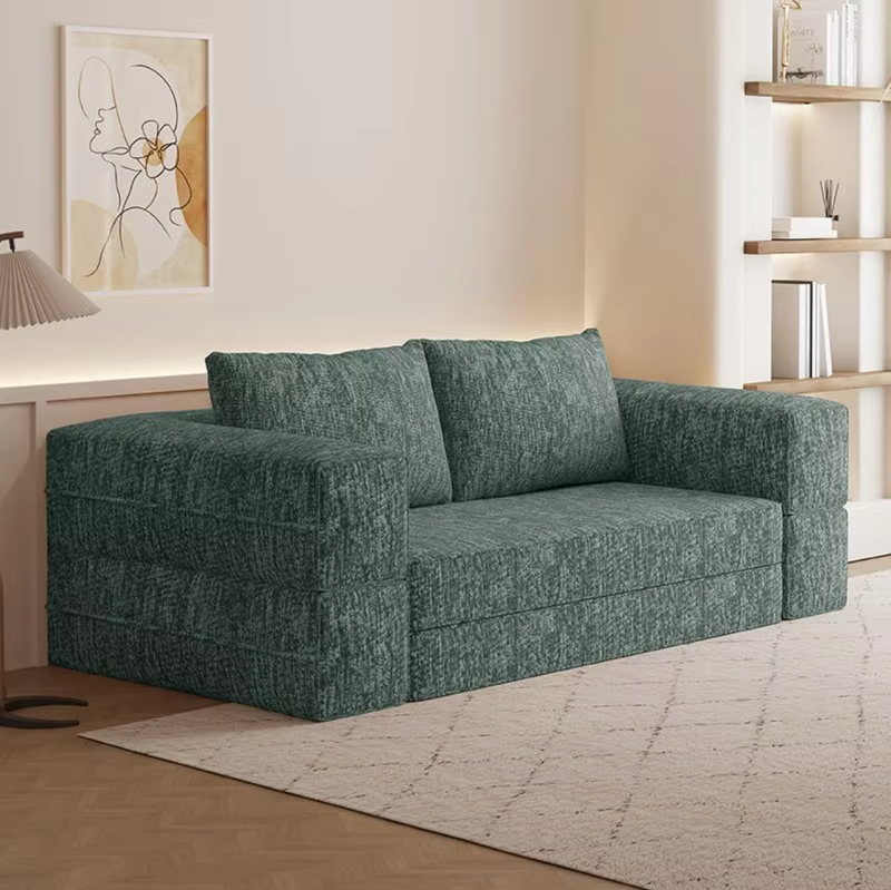 Dual-purpose foldable vacuum compression sofa bed for two people, suitable for small-sized apartments, rental houses and living rooms, with an unfolded length of 200 centimeters