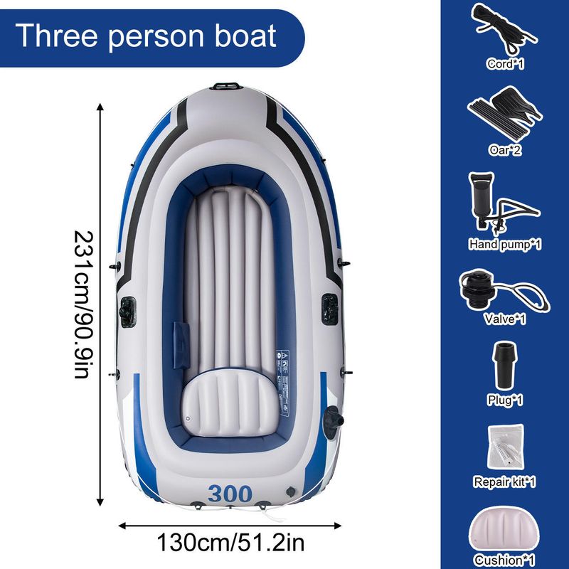 New inflatable kayak, rubber boat, thickened fishing boat, double-person outdoor hovercraft on water, inflatable PVC boat