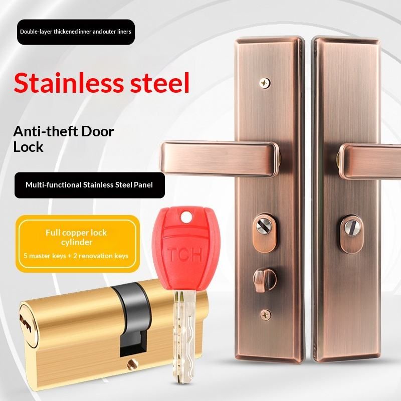 Available in various styles and colors, square tongue multi-functional stainless steel lock body, cylindrical anti-jam gear, double active double quick smart anti-theft door lock body