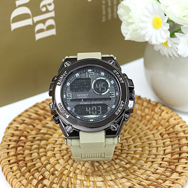 Large Dial Fashion Multi-Function Dual-Display Waterproof Luminous Electronic Watch