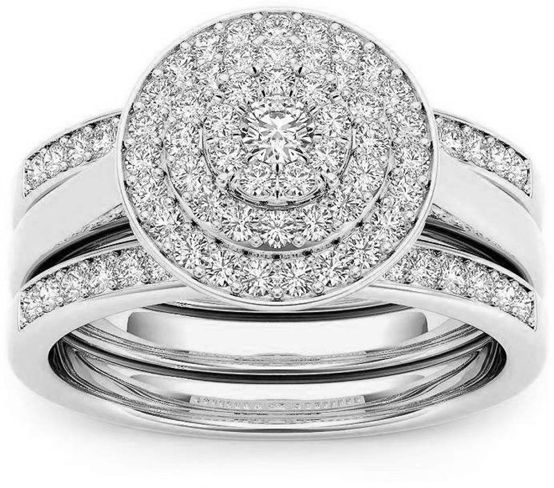 Princess cut carat moissanite ring set for women, engagement ring
