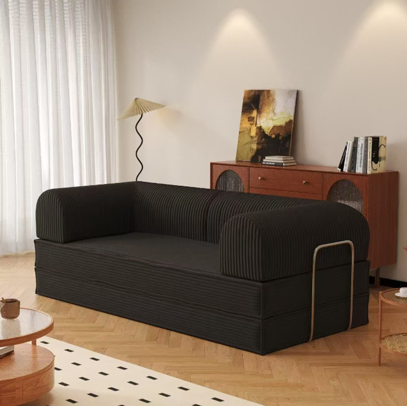 Dual-purpose foldable vacuum compression sofa bed for two people, suitable for small-sized apartments, rental houses and living rooms, with an unfolded length of 200 centimeters
