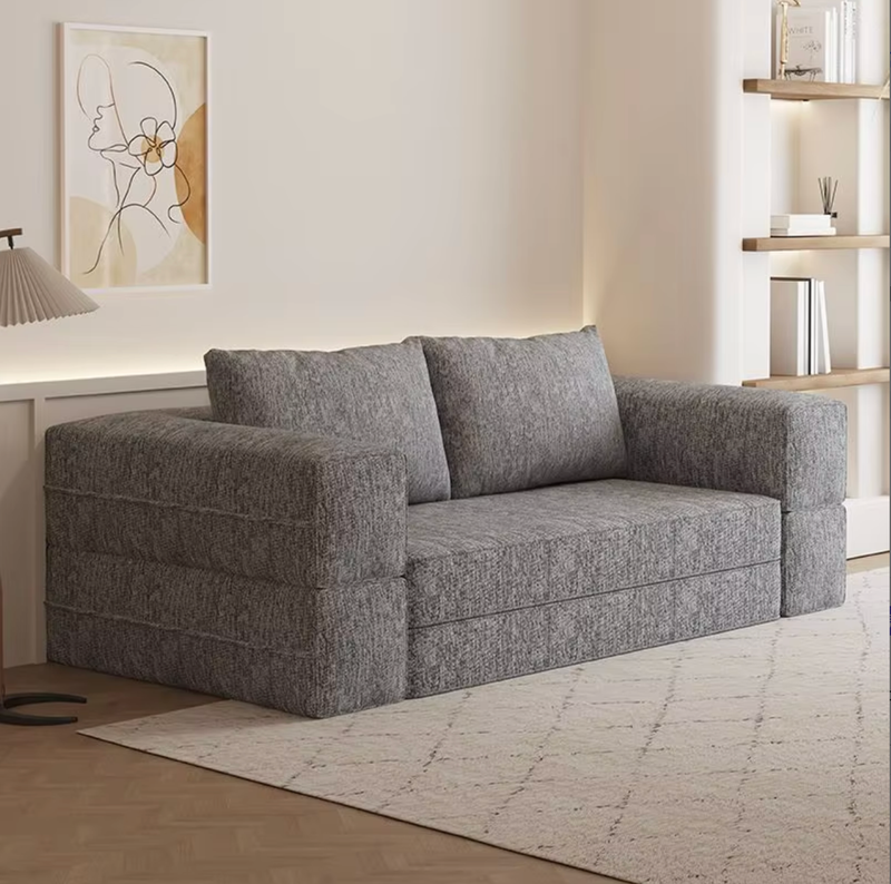 Dual-purpose foldable vacuum compression sofa bed for two people, suitable for small-sized apartments, rental houses and living rooms, with an unfolded length of 200 centimeters