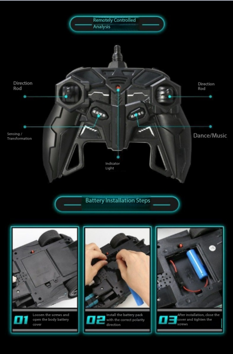 Lamborghini, somatosensory deformable remote control car, children's rechargeable electric racing car, King Kong robot, boys' toy cars