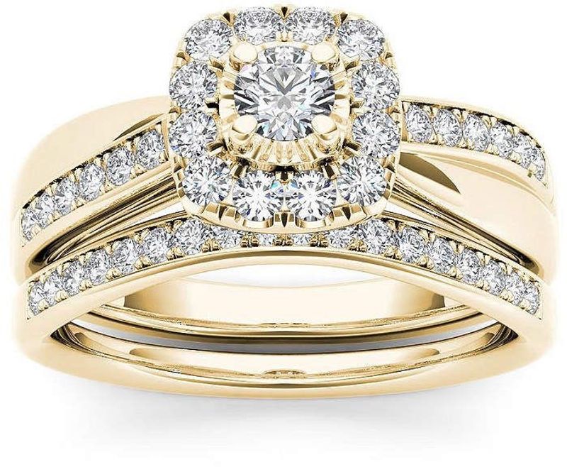 Princess cut carat moissanite ring set for women, engagement ring