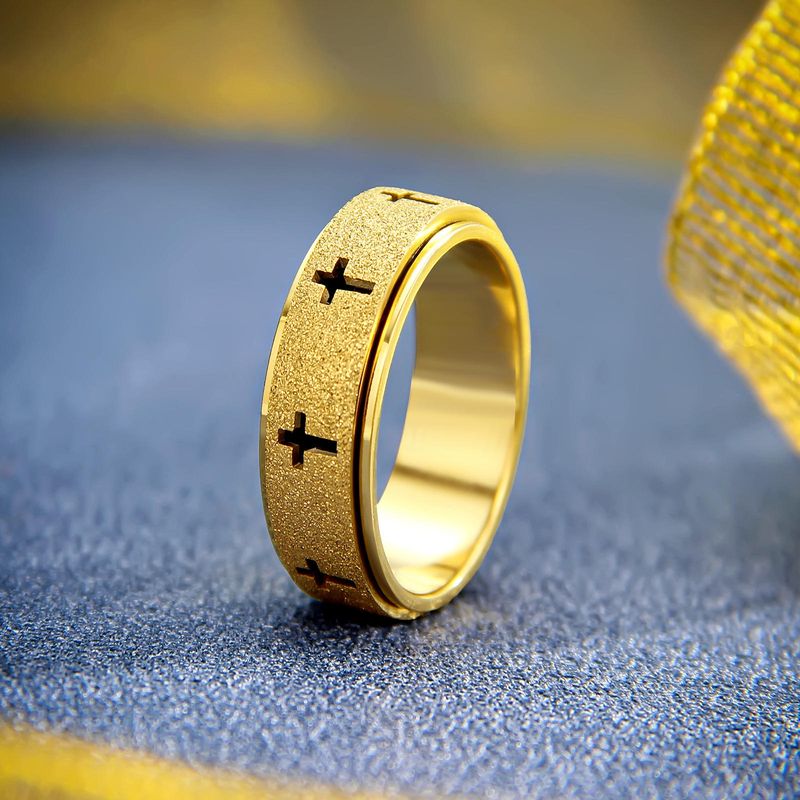 Cross ring, spinner ring, fortune-turning ring, stress-relieving and anxiety-reducing ring