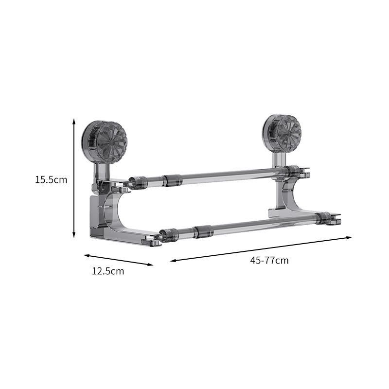 Suction cup towel rack, multi-functional, drill-free, strong wall-mounted bath towel rack, bathroom shelf, telescopic suction cup towel bar