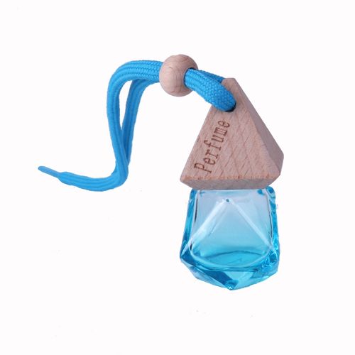 Car perfume aromatherapy pendant, car hanging ornament, long-lasting light fragrance essential oil, in-car pendant, hanging glass bottle with wooden cap