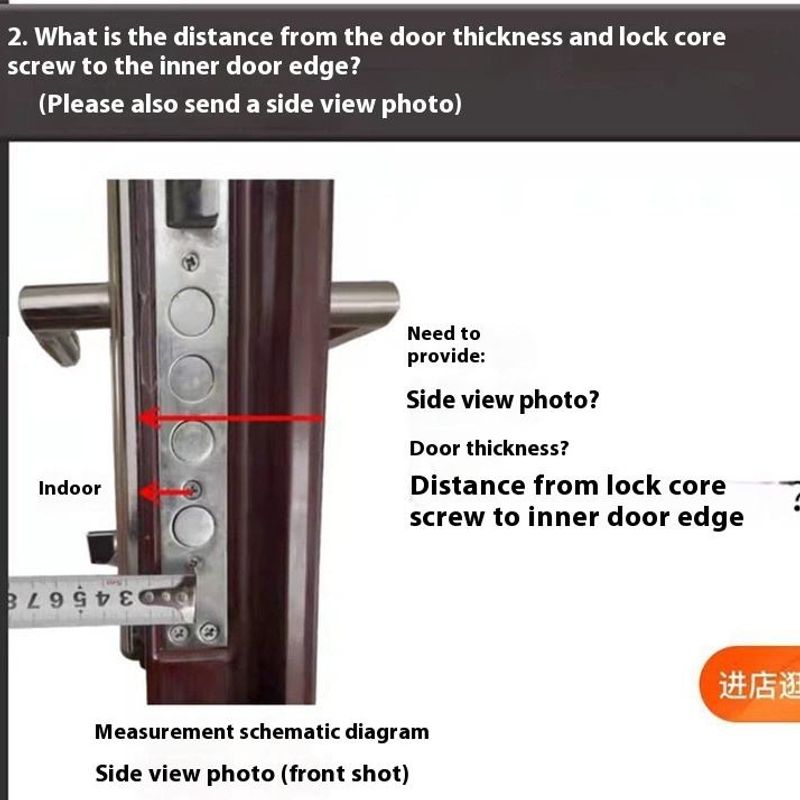 Anti-theft door zinc alloy lock cylinder with iron handle, copper cylinder, AB double-sided gate lock with iron handle, old-style pure copper lockset, 8 universal keys, various lock cylinders