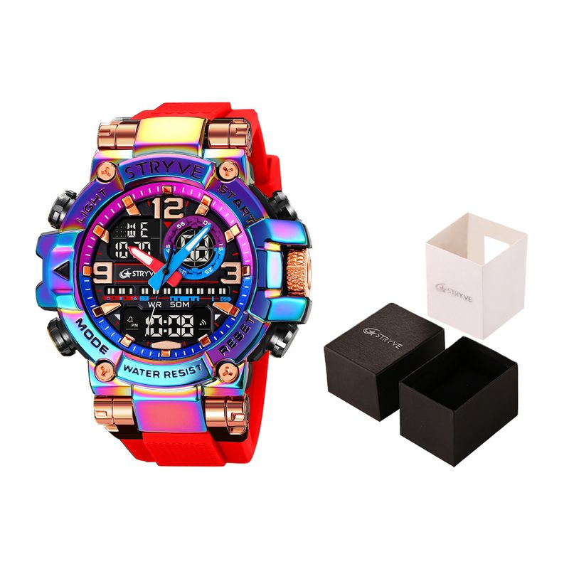 STRYVE Sports Luminous Electronic Waterproof Wristwatch, Multi-functional Cool Watch for Students