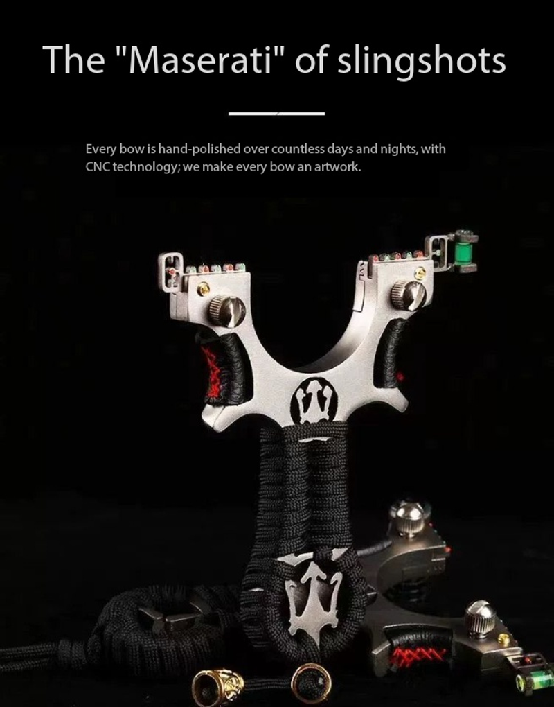 Alloy Mercedes slingshot with laser sight, quick-change flat rubber slingshot frame, tie-free, high-precision outdoor competitive slingshot for pinpoint accuracy with every shot