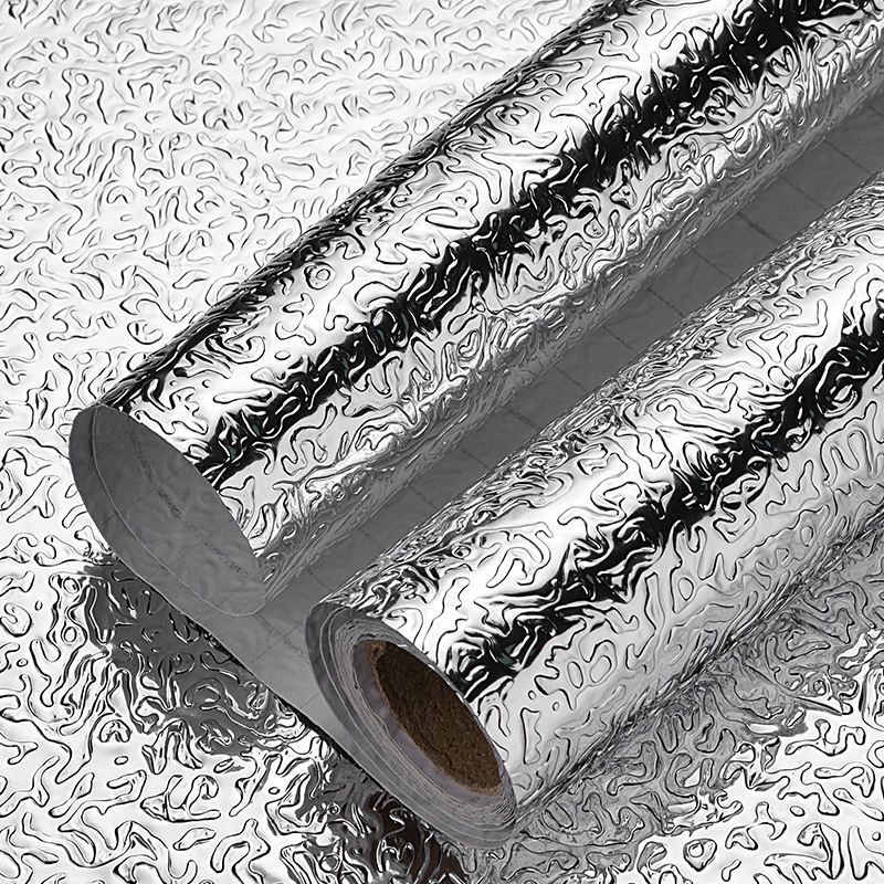 Kitchen oil-proof stickers, fire-resistant and high-temperature resistant, cabinet waterproof and moisture-proof self-adhesive wallpaper, tin foil aluminum