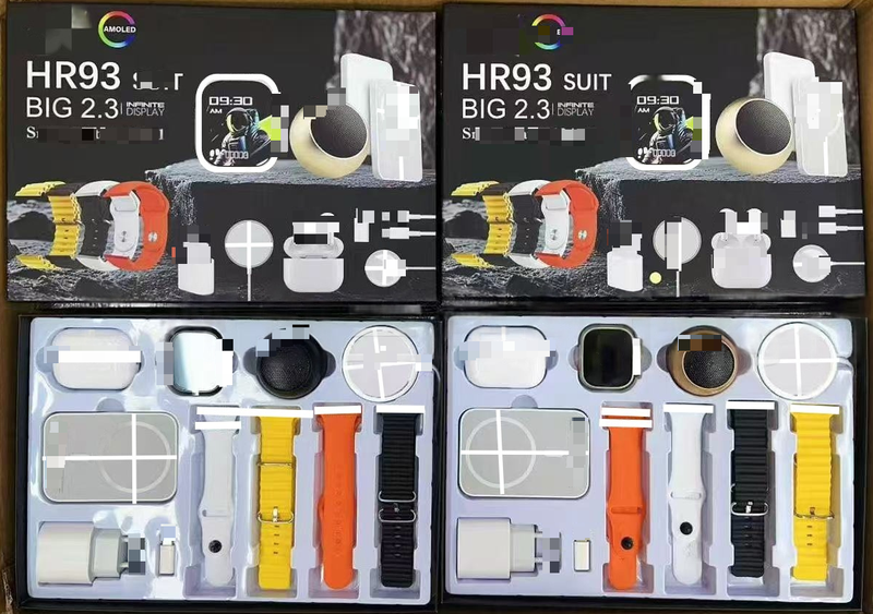 New HR93suit Smart Watch for Men Bluetooth Call Earphone Set Multi-functional Sports Health Pedometer