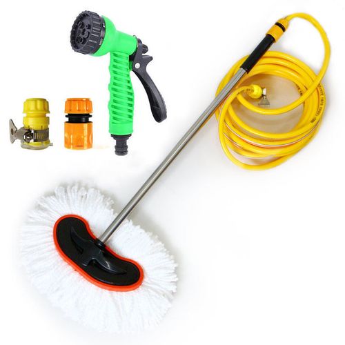 Car wash mop with water supply, car wash brush, soft bristle multi-functional car cleaning mop, car-specific brush, water-through car wash tool