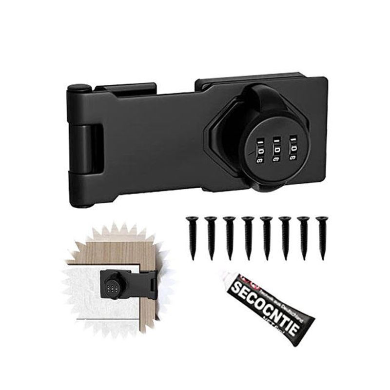 Keyless steel cabinet combination lock, bedroom password lock, modern design, iron core, black surface treatment, easy to install 1 sales Language