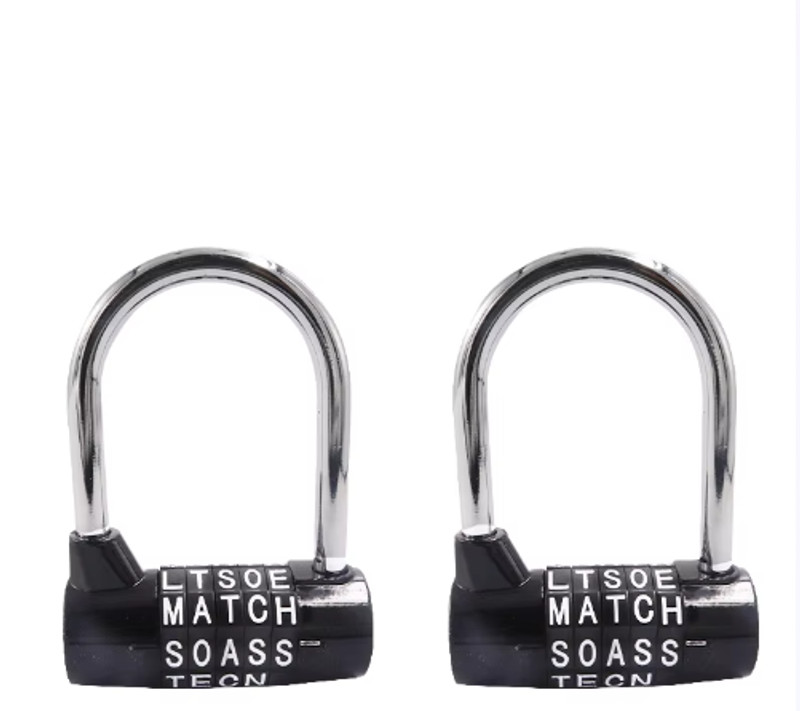 HXH-57 Large 5-Digit Combination Padlock, Alloy Material, U-Shaped Alphabet Code Lock for Gym Cabinets Security