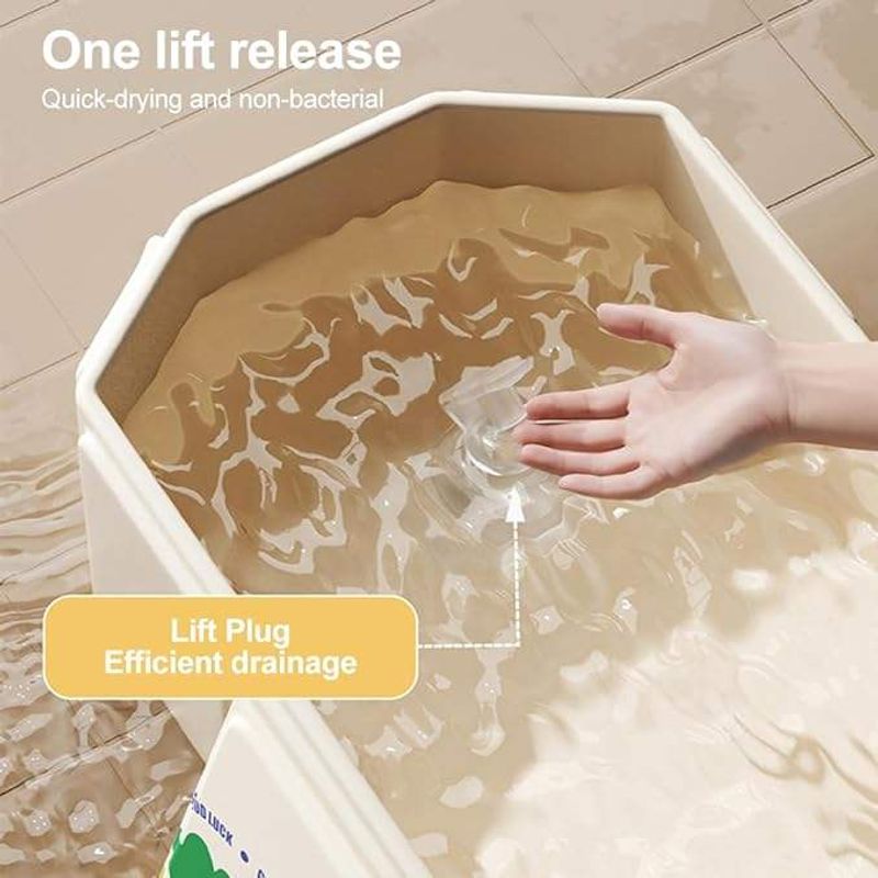 Complete oversized baby bathtub with full odd-numbered design, foldable bathtub with baby bath support, suitable for children aged 0-5 years, with direct bottom drainage.