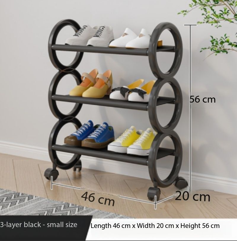 Modern minimalist multi-layer shoe storage rack made of PP material, dustproof type, suitable for entryways and narrow home aisles