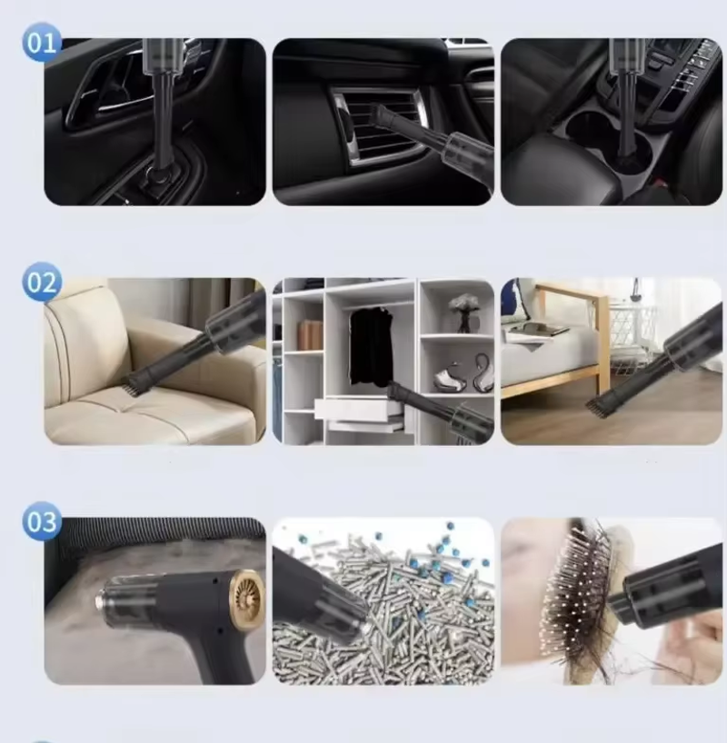 Cordless Car Vacuum Cleaner, Multifunctional Powerful Suction and Blowing Integrated, Small Handheld High-Power Dust Blower for Home Use