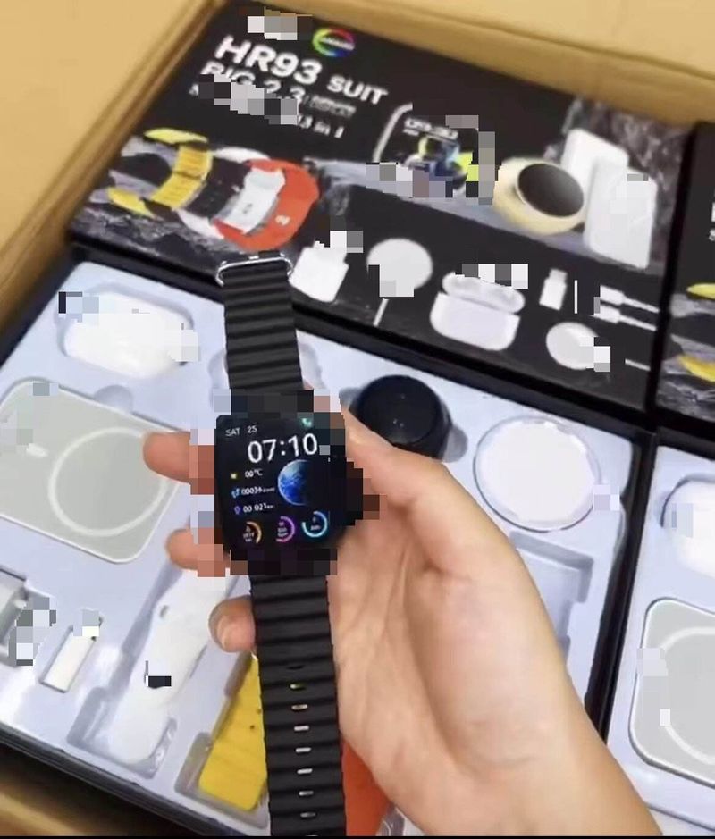 New HR93suit Smart Watch for Men Bluetooth Call Earphone Set Multi-functional Sports Health Pedometer