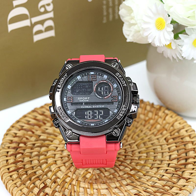 Large Dial Fashion Multi-Function Dual-Display Waterproof Luminous Electronic Watch