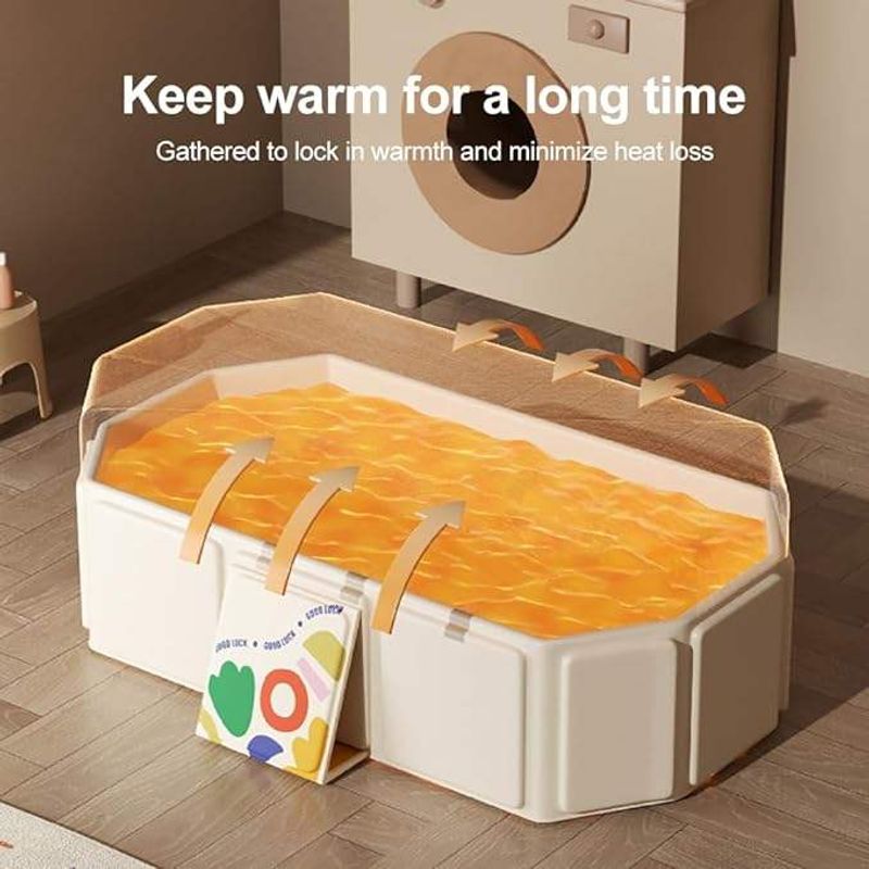 Complete oversized baby bathtub with full odd-numbered design, foldable bathtub with baby bath support, suitable for children aged 0-5 years, with direct bottom drainage.