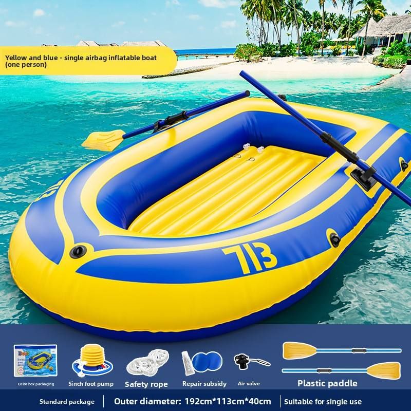 New inflatable kayak, rubber boat, thickened fishing boat, double-person outdoor hovercraft on water, inflatable PVC boat