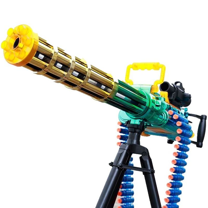Rotating Gatling machine gun, electric continuous-fire belt-fed toy gun, soft bullet gun, simulated children's machine gun, submachine gun
