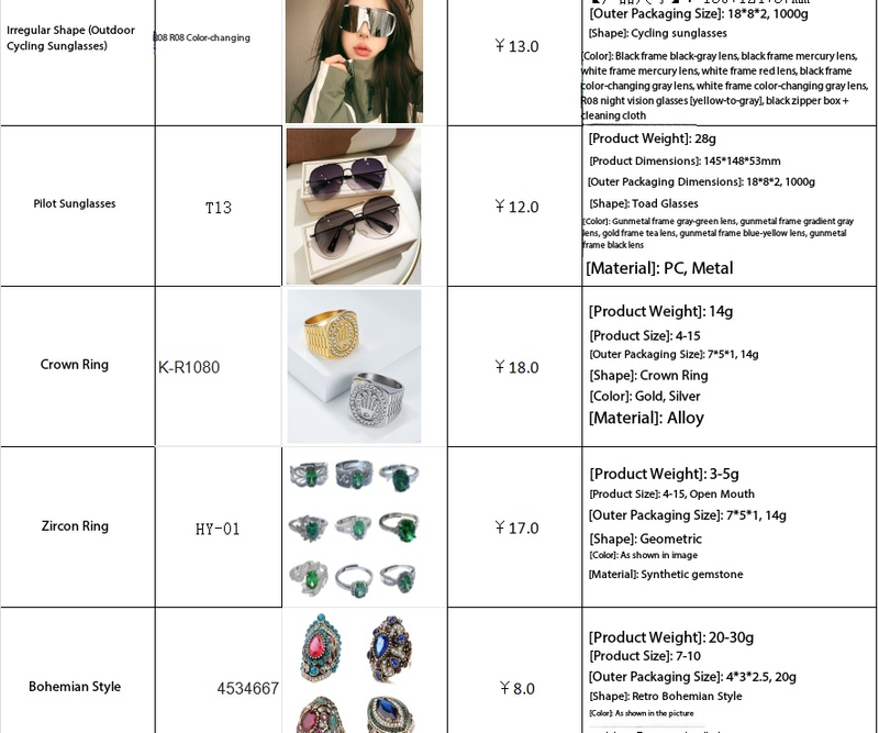 We produce various types of rings, necklaces, bracelets and earrings. Orders are welcome, with a minimum order quantity of 200 pieces.