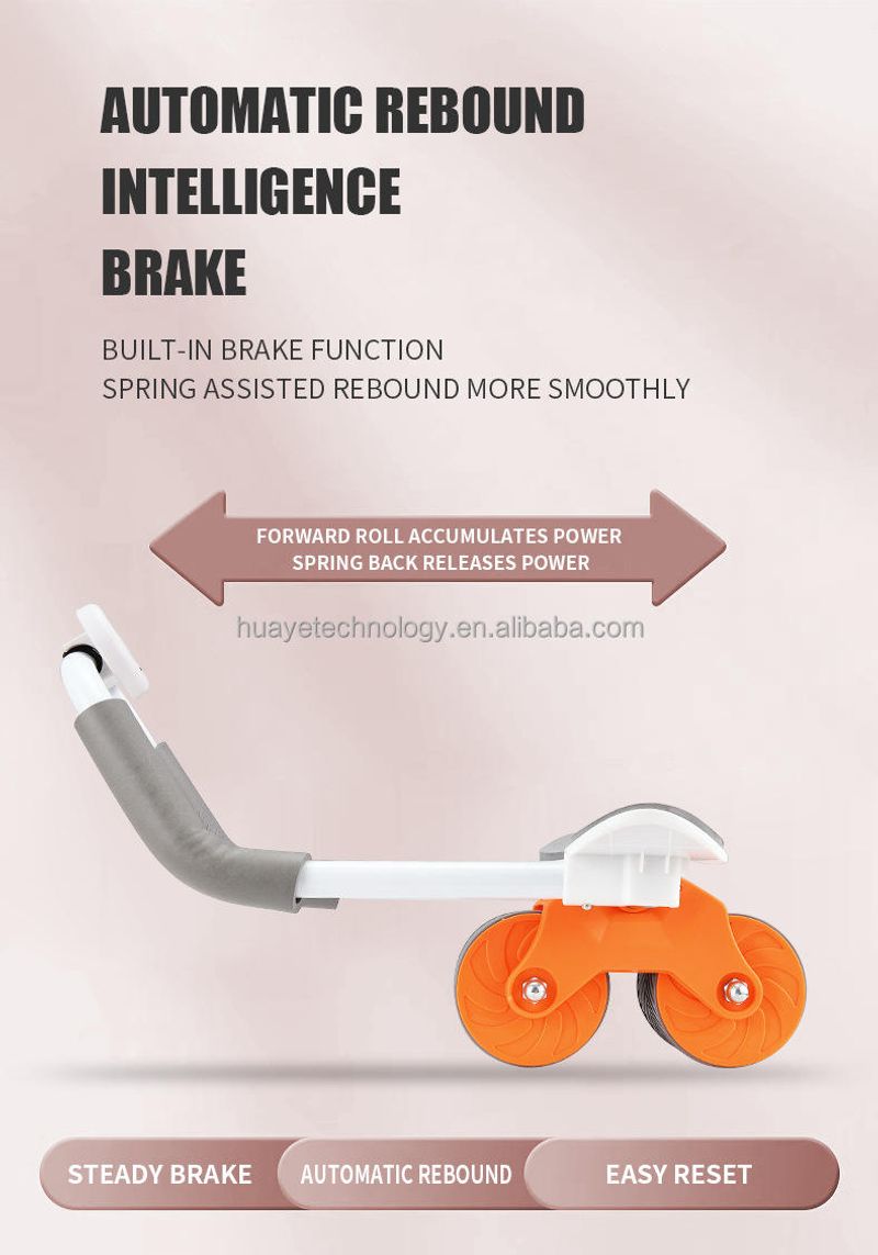 Multifunctional Elbow Support Ab Roller with Automatic Rebound, Home Fitness Equipment for Abdominal Muscle Training