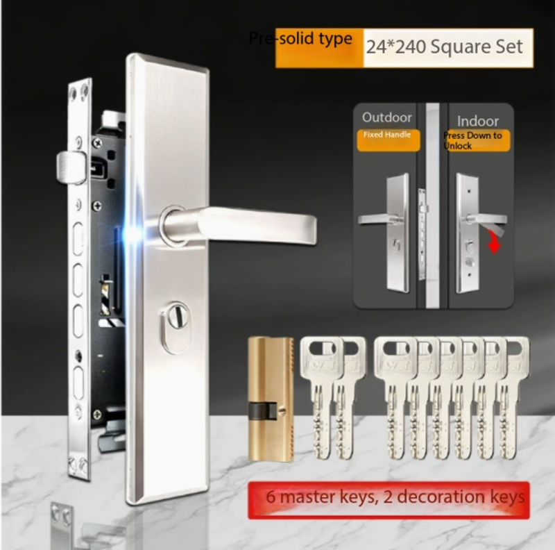 Available in various styles and colors, square tongue multi-functional stainless steel lock body, cylindrical anti-jam gear, double active double quick smart anti-theft door lock body