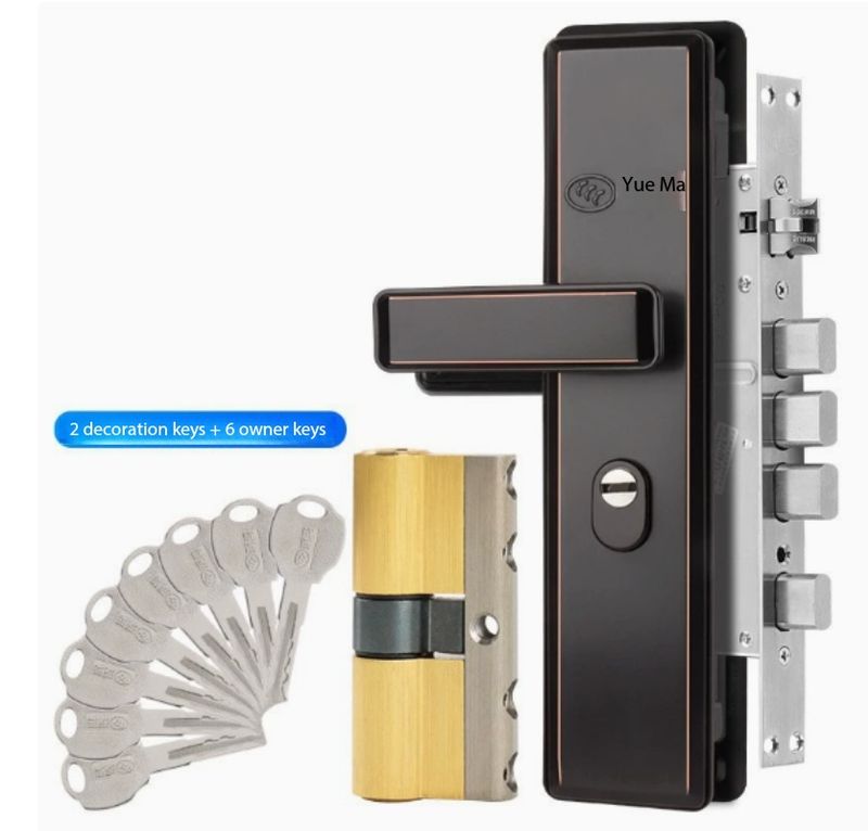 Available in various styles and colors, square tongue multi-functional stainless steel lock body, cylindrical anti-jam gear, double active double quick smart anti-theft door lock body