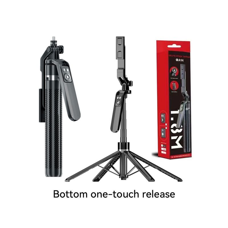 Upgraded A14 Bluetooth Selfie Stick for Mobile Phones, Aluminum Alloy Four-Legged Support Beauty Fill Light 1.8m Bracket for Douyin Live Streaming