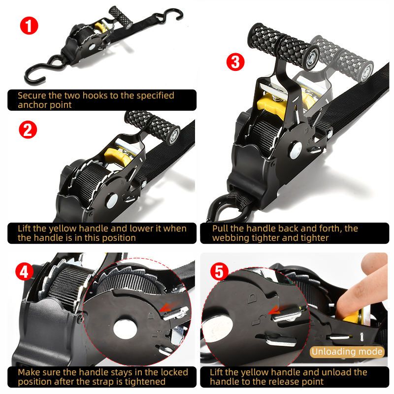 Automatic Retractable Tightener Straps, Luggage Ropes, Motorcycle Straps, Fixing and Tightening Straps
