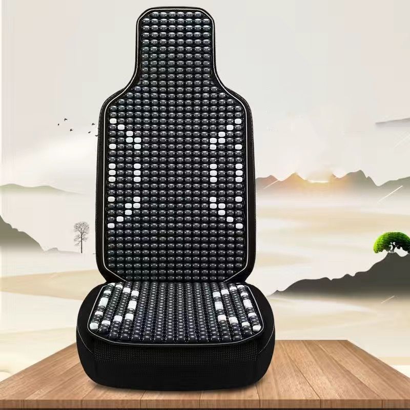 Summer car seat cushion breathable wooden bead single piece, all-season universal van and small truck driver's seat massage and cooling cushion